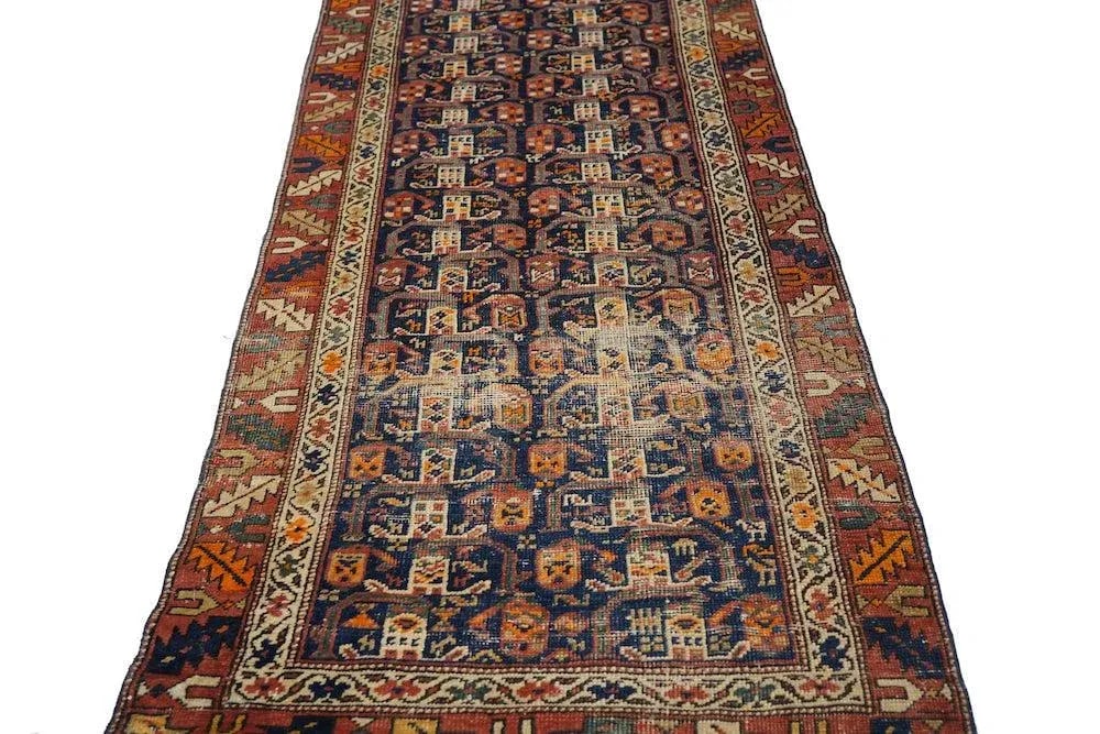 Antique 1910s North West Persian Hand Knotted Runner Rug 2'11" X 13'7" - 6