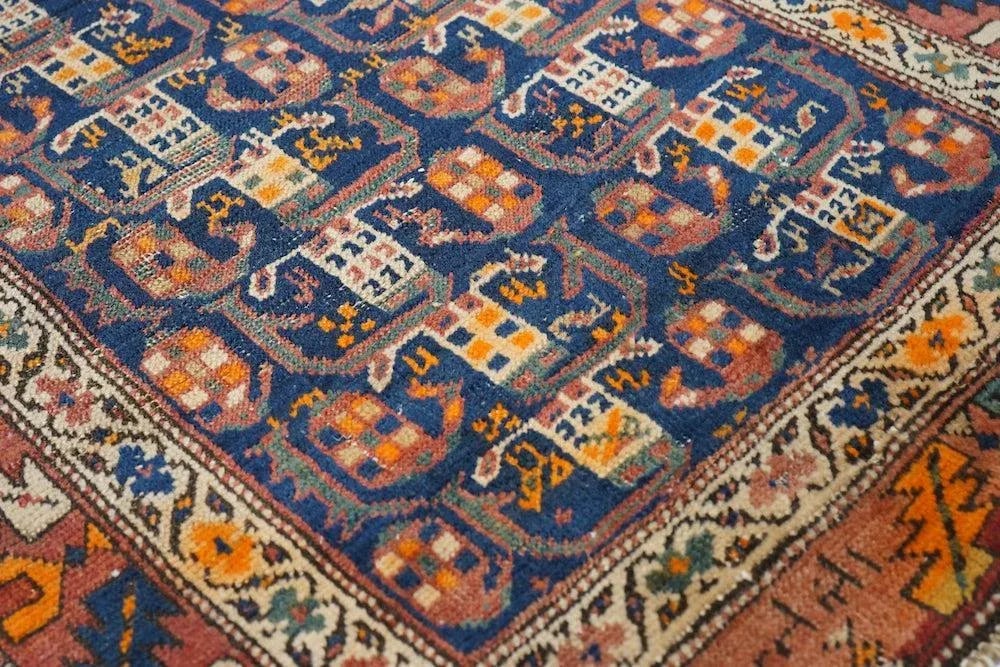 Antique 1910s North West Persian Hand Knotted Runner Rug 2'11" X 13'7" - 8