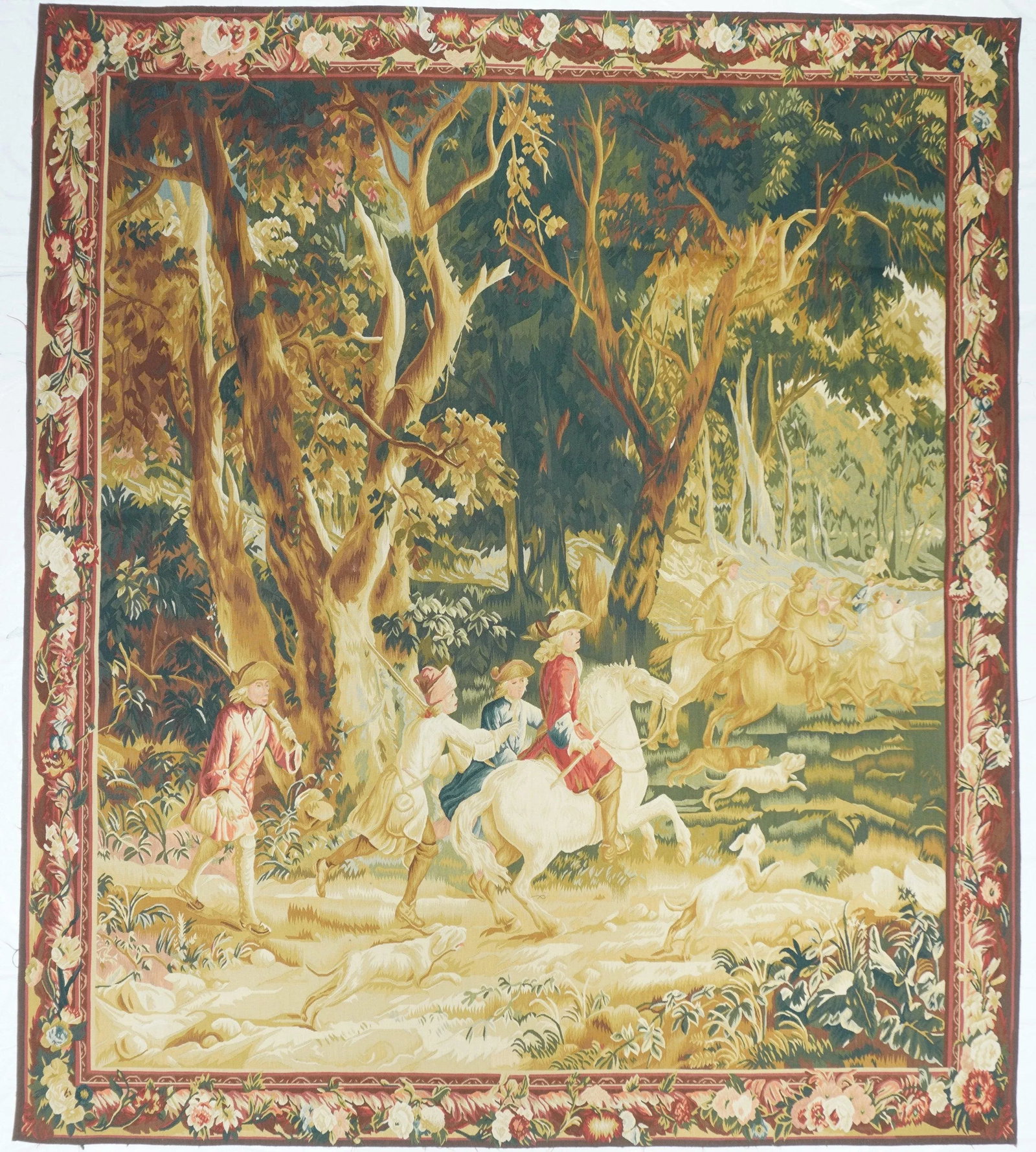 Vintage Belgium Pictorial Tapestry 7'5'' X 7'7'' - 2