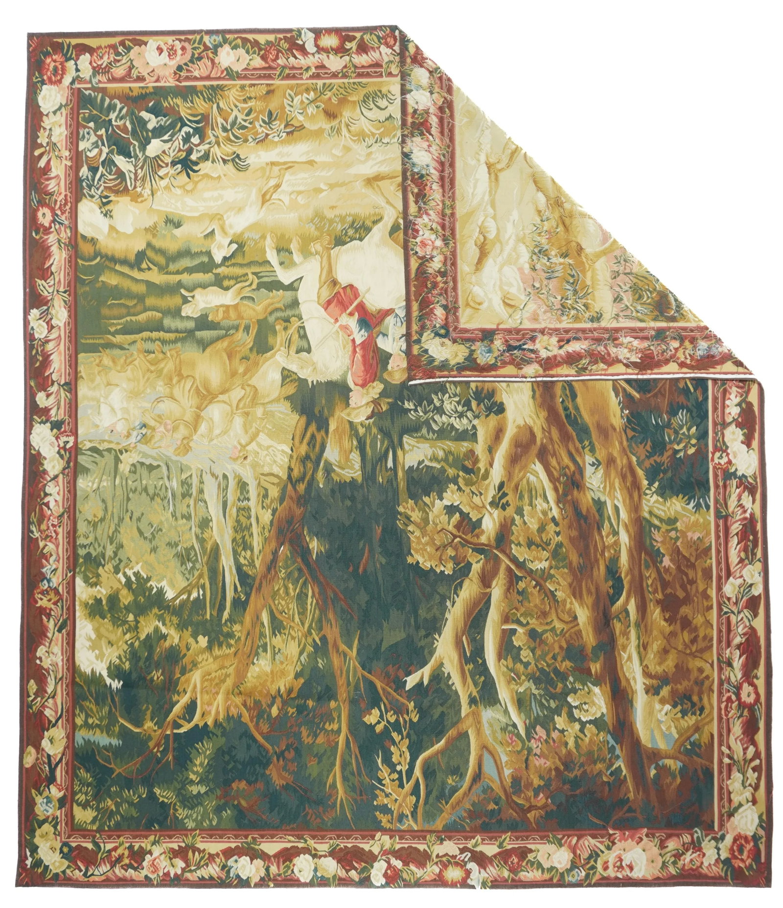 Vintage Belgium Pictorial Tapestry 7'5'' X 7'7'' - 3