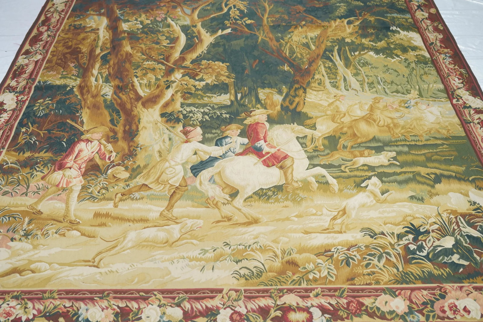 Vintage Belgium Pictorial Tapestry 7'5'' X 7'7'' - 6