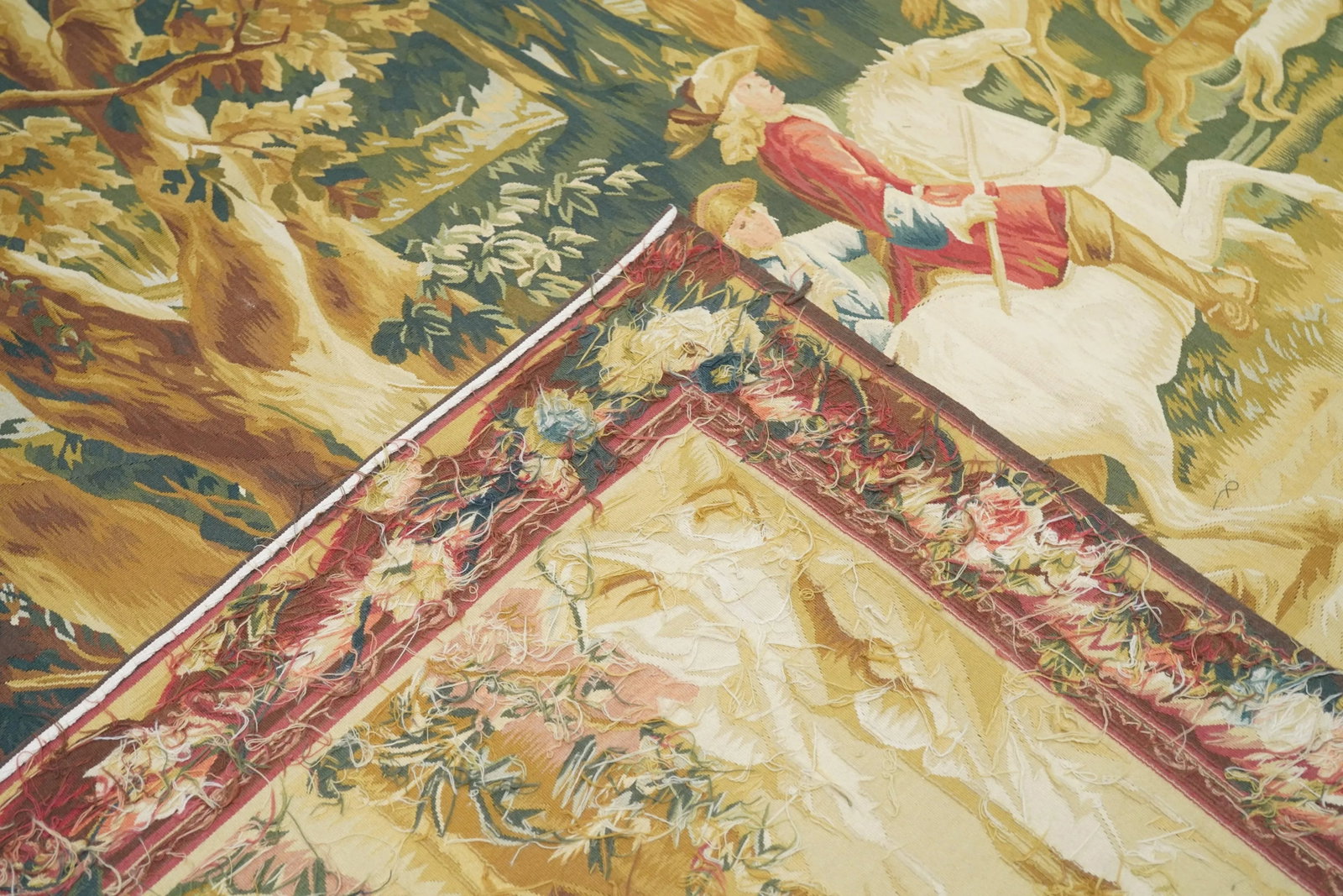 Vintage Belgium Pictorial Tapestry 7'5'' X 7'7'' - 8