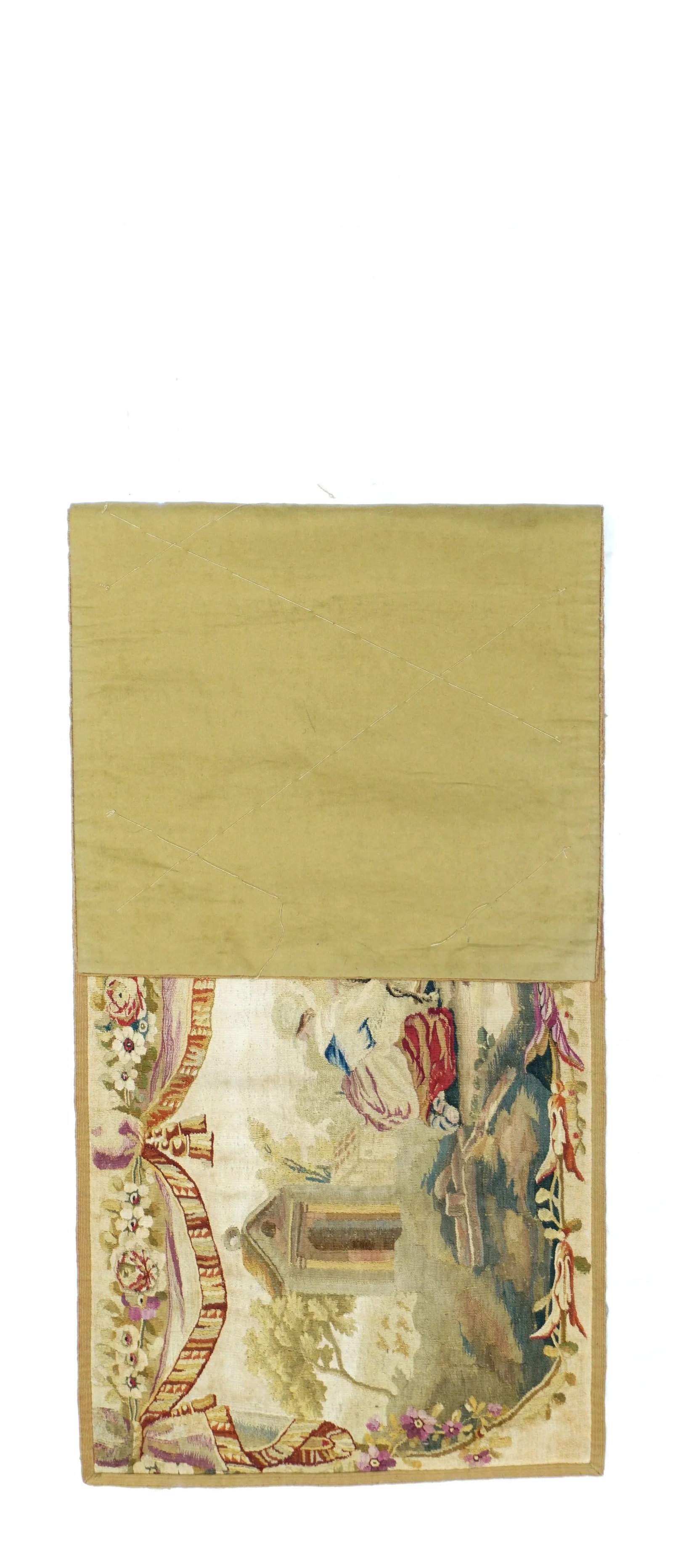 19th Century Antique Aubusson Pictorial French Tapestry, Hand Knotted - 4