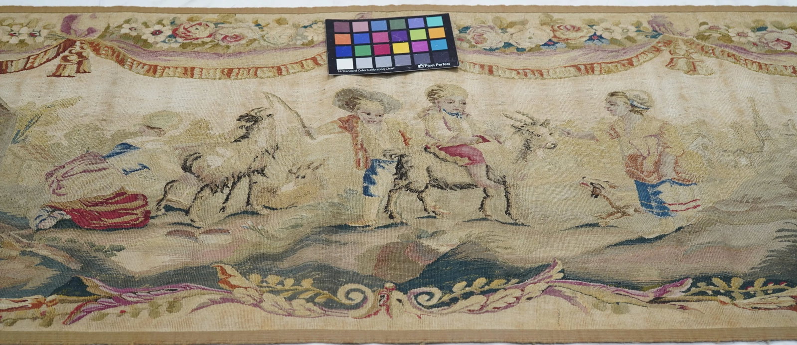 19th Century Antique Aubusson Pictorial French Tapestry, Hand Knotted - 7
