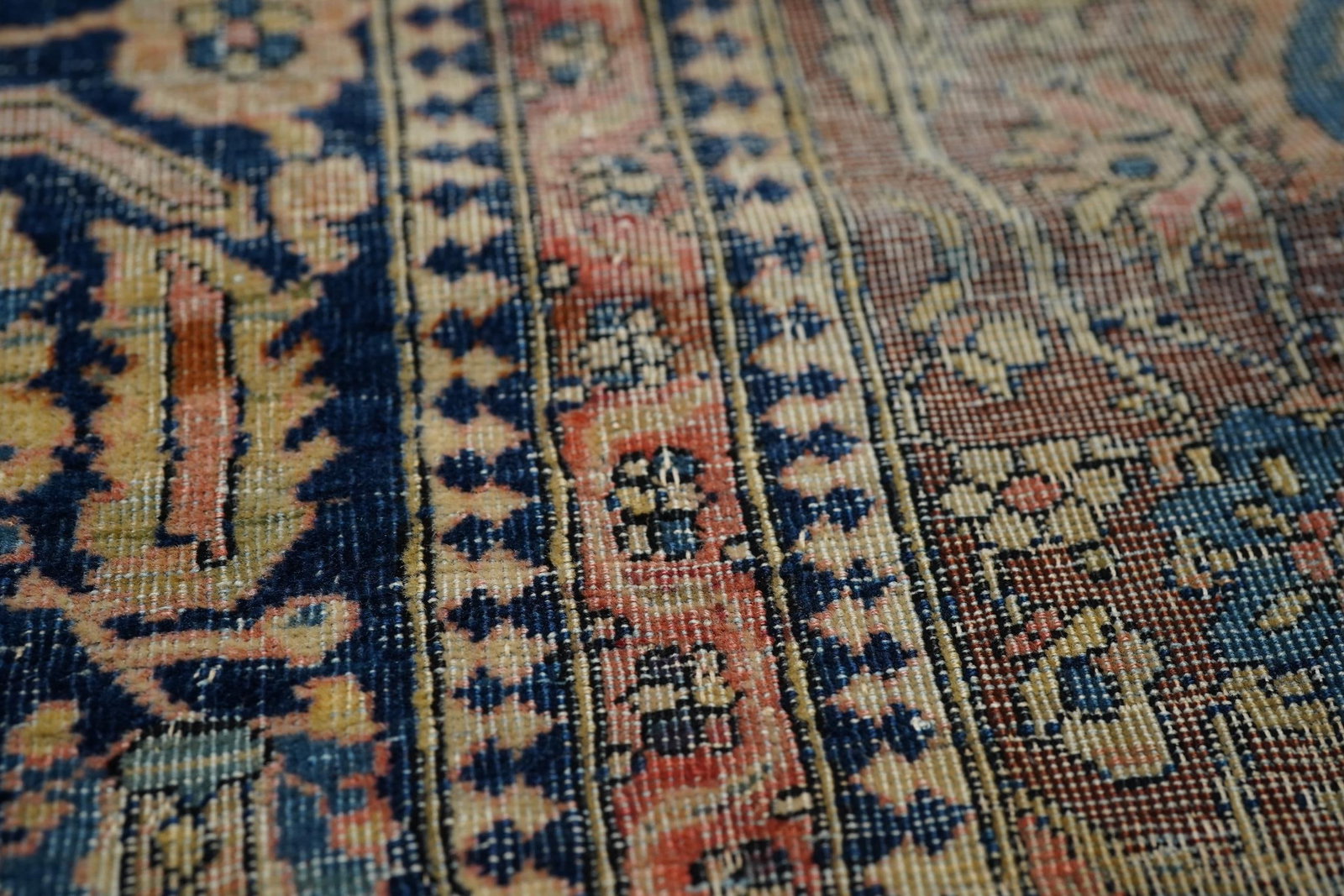 Antique Mohtasham Kashan Persian Rug-4'6" X 6'8" - 5