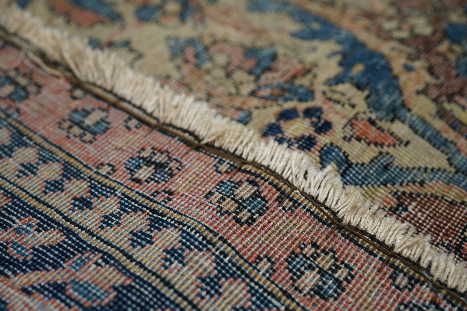 Antique Mohtasham Kashan Persian Rug-4'6" X 6'8" - 7
