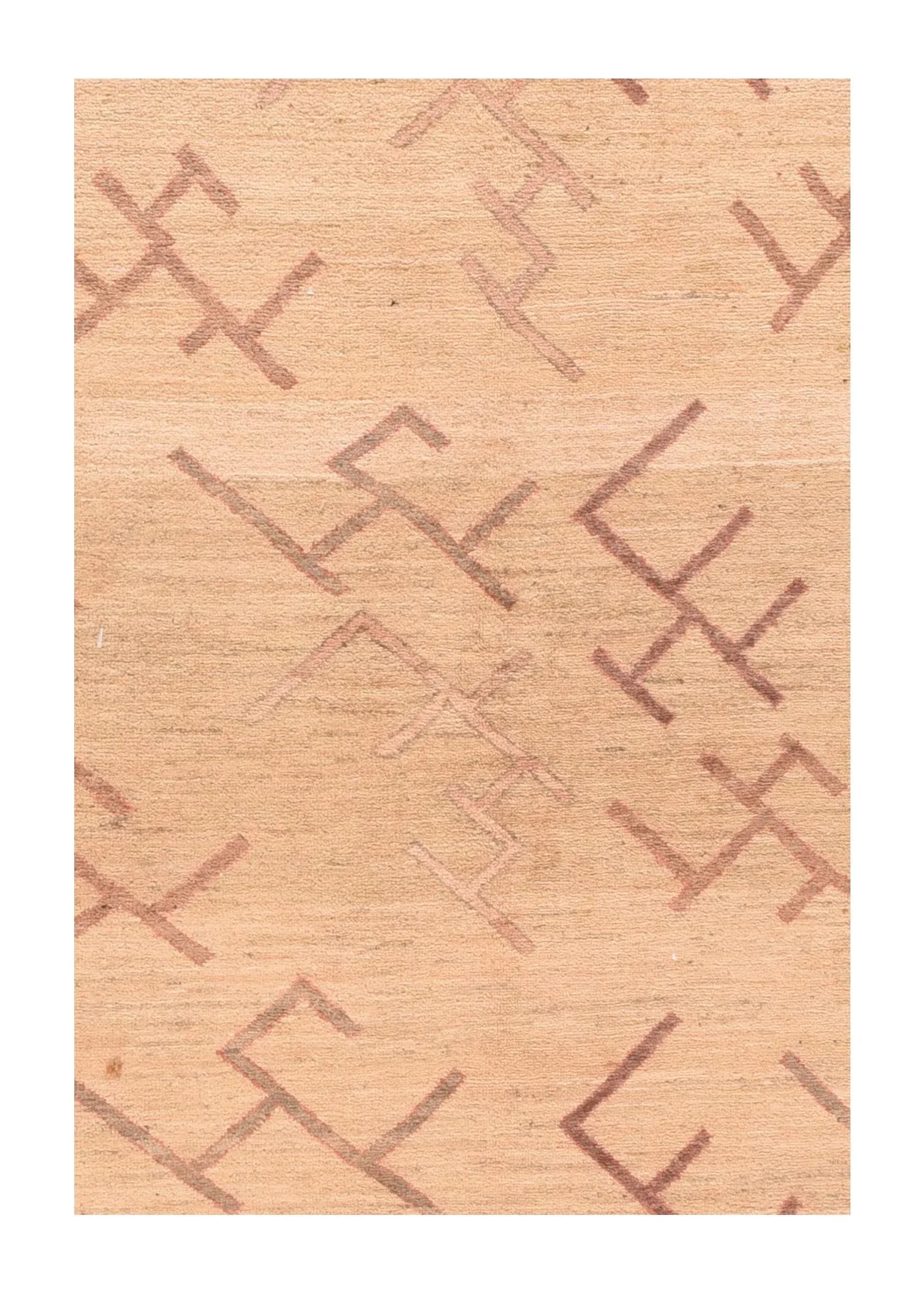 Vintage Ivory Gabbeh Tribal Persian Rug-4'2" X 6' - 3