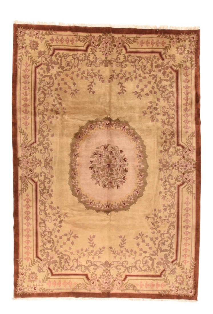 Vintage Savonnerie Weave Rug-10' X 14': Vintage Savonnerie Weave Rug, Hand Knotted, Circa 1950's Design: Center Medalion History of Savonnerie Rugs The Savonnerie got it's start when Henri IV (King of France from 1589 to 1610) became