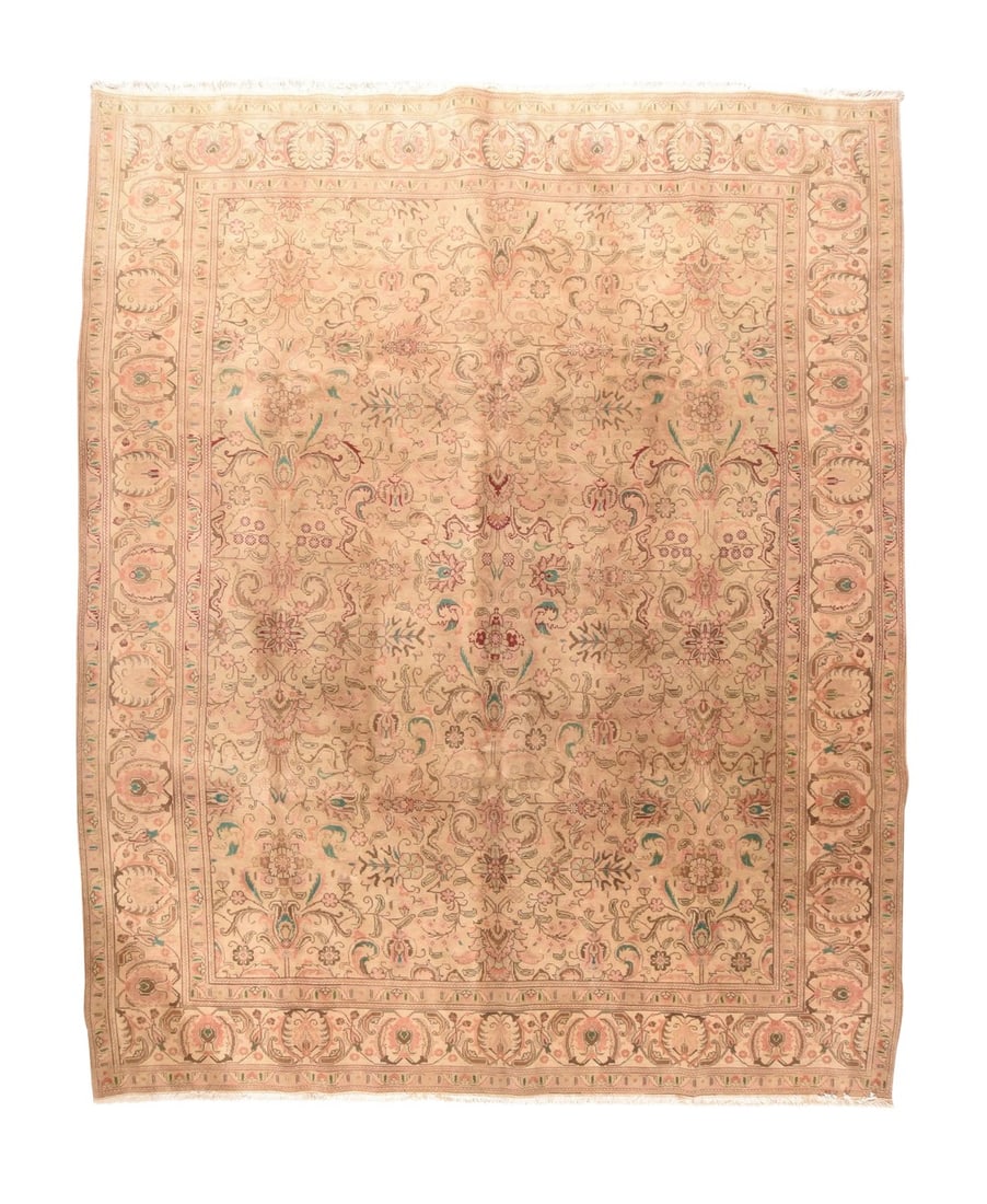 Fine Vintage Persian Tabriz Rug 10'2'' X 12'10'': A Tabriz rug/carpet is a type in the general category of Persian carpets from the city of Tabriz, the capital city of East Azarbaijan Province in north-west of Iran totally populated by Azerbaijanis. 