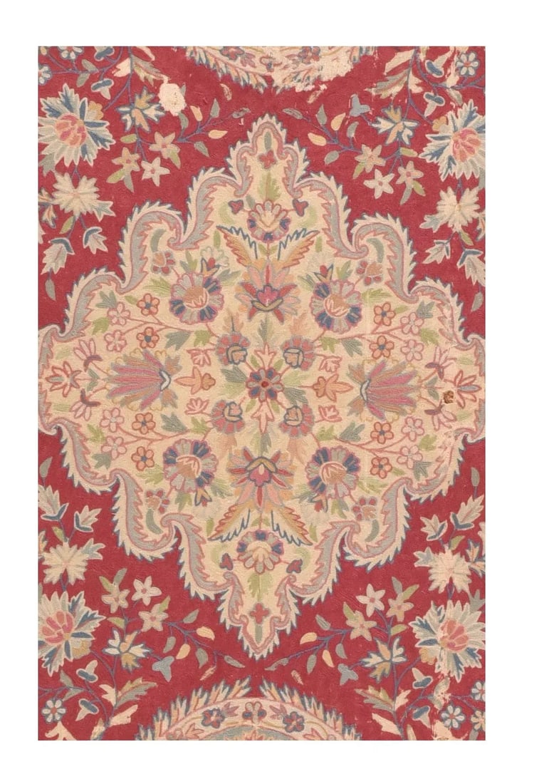 Fine Vintage Hook Europian Rug, Hand Knotted, Circa 1950, Size 4'8"x6'6" - 3