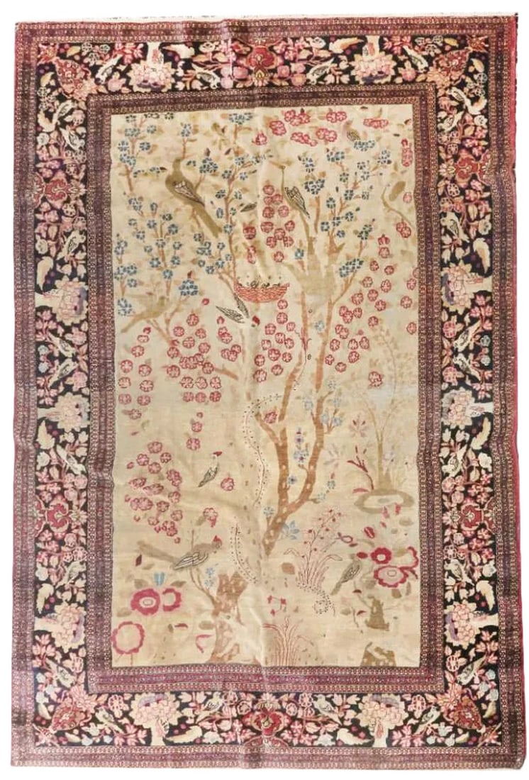 18th Century Antique Persian Isfahan Rug-4"²3"³ × 6"²10"³: Fine Antique Persian Isfahan (Ahmad) Rug, Hand Knotted, Circa 1890 Condition: Alterations: Original Condition Unaltered Imperfections: Some Imperfections Condition Notes: Good Condition Dimensions: