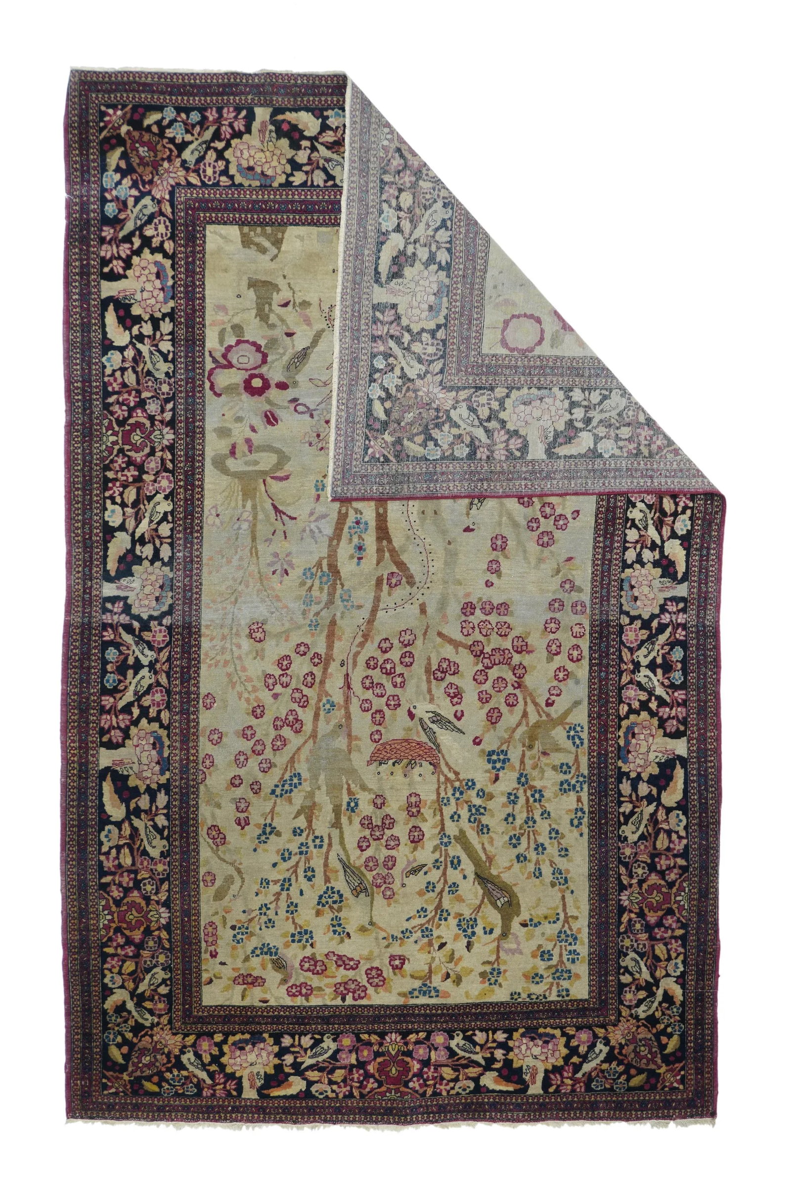 18th Century Antique Persian Isfahan Rug-4"²3"³ × 6"²10"³ - 3