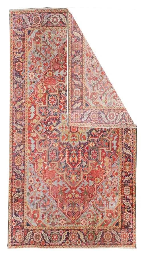 1920s Antique Persian Heriz/Serapi Rug-9"²4"³ × 12"²1"³ - 2