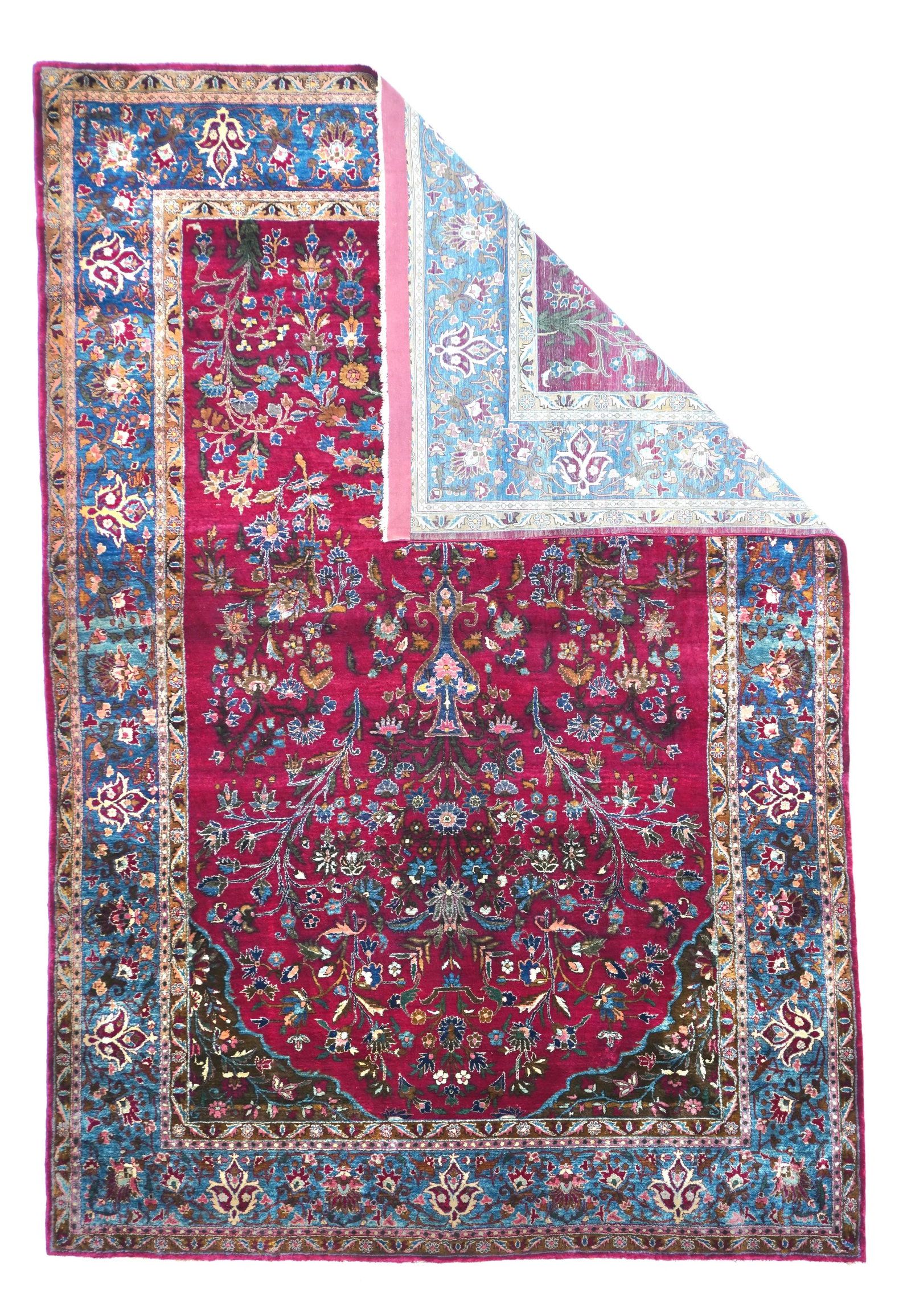 Antique Persian Silk Kashan Rug 4'5'' X 6'6'' - 2