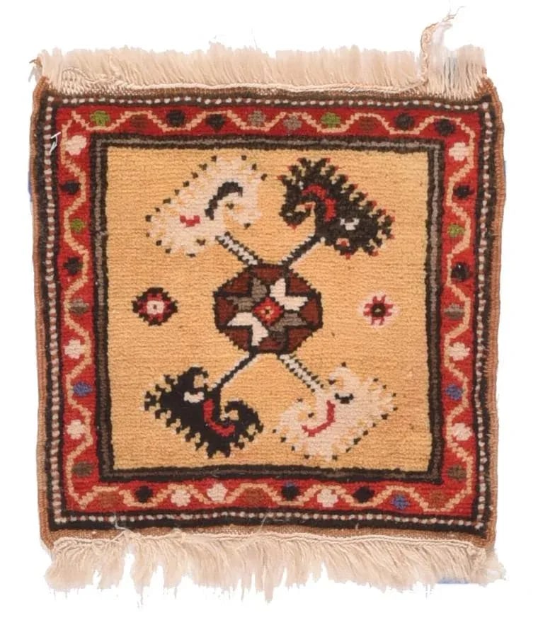 Vintage Balouch Rug 1'2'' X 1'2'' - 4