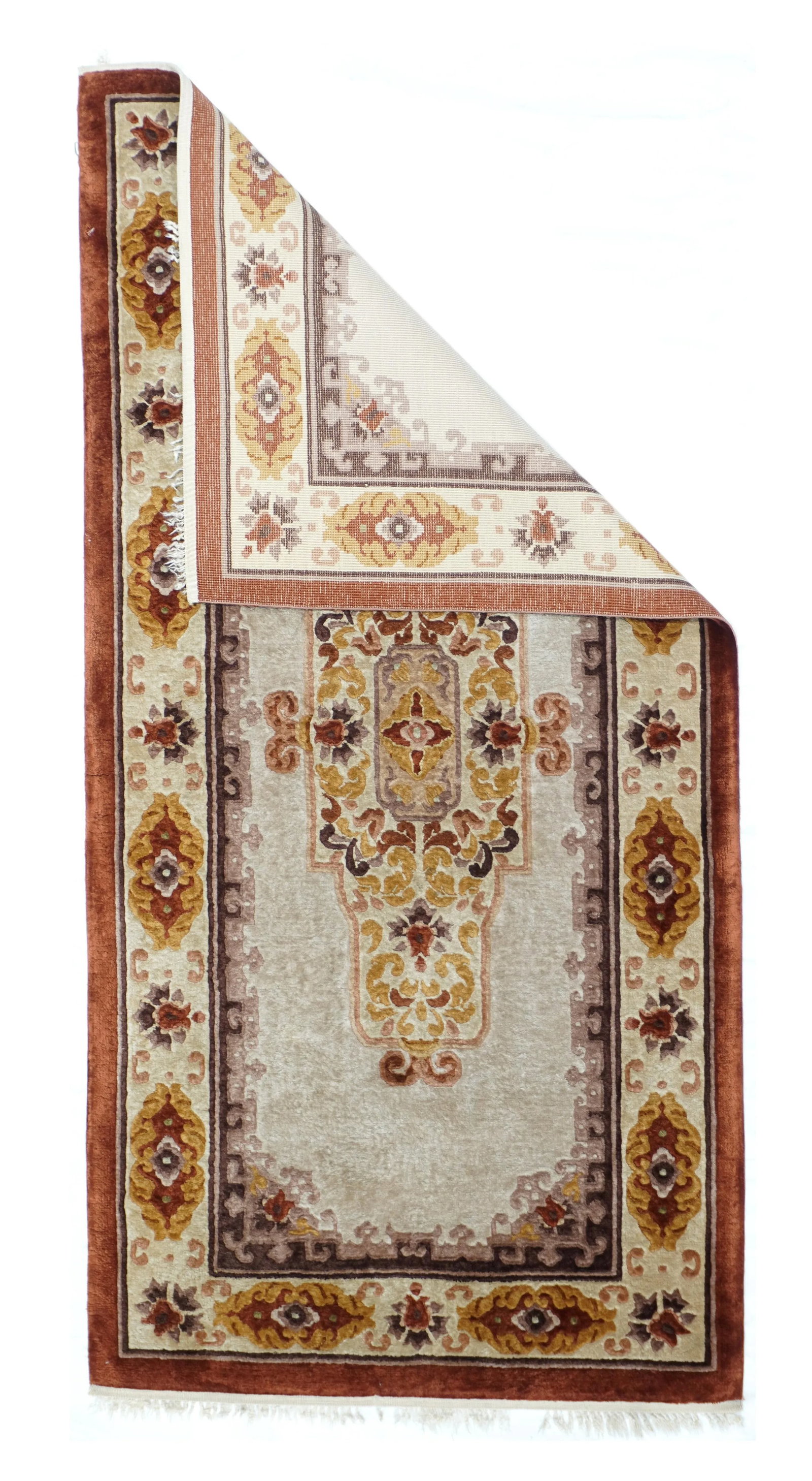 Vintage Chinese Silk Rug 2'3'' X 4'7'' - 3