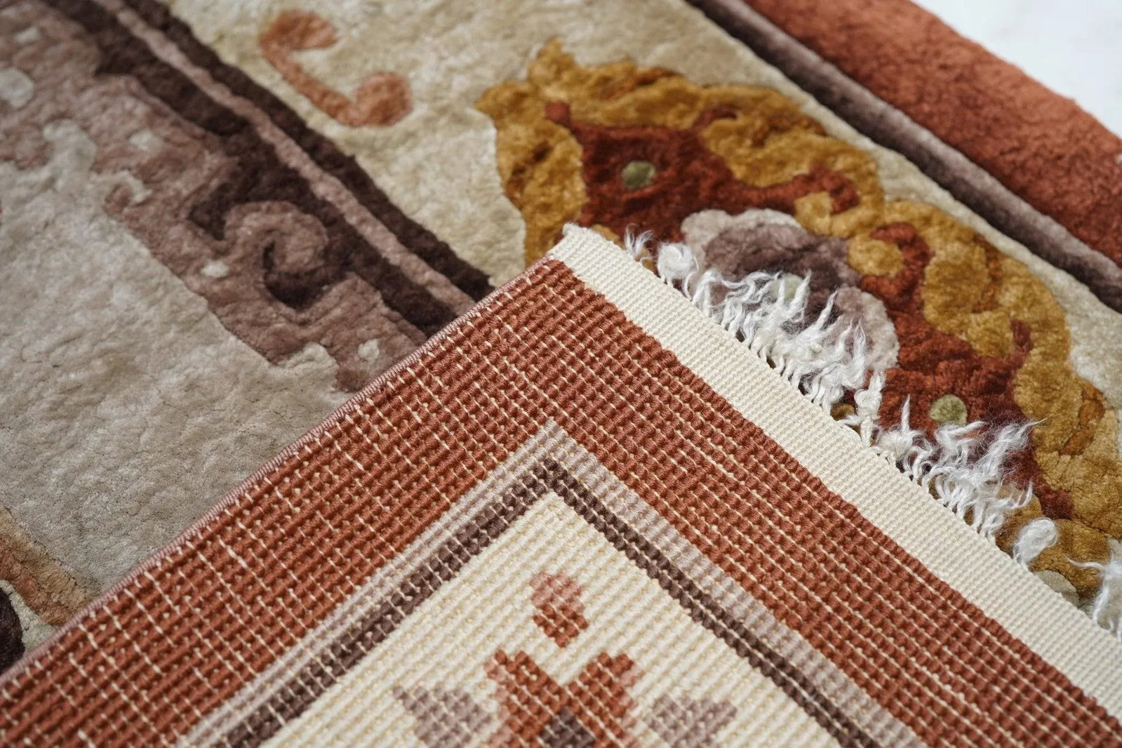 Vintage Chinese Silk Rug 2'3'' X 4'7'' - 7