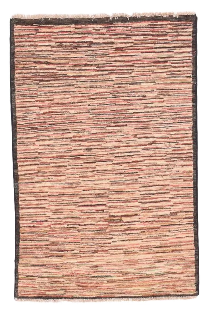 Hand Made Persian Gabbeh Rug- 2"²8"³ × 4"²2"³: Hand Made Persian Gabbeh 2' 8" x 4' 2" Wool Dark Brown Condition: Alterations: Original Condition Unaltered Imperfections: Some Imperfections Condition Notes: Good Condition Dimensions: Height: 0.01