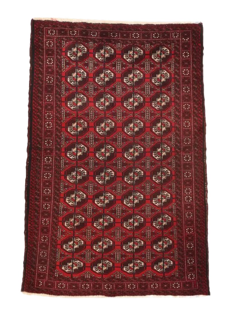 Semi-Antique Persian Bokara Rug- 4"² × 5"²10"³: Semi-Antique Persian Bokara, 4'0" x 5'10", Circa 1950's Condition: Alterations: Original Condition Unaltered Imperfections: Some Imperfections Condition Notes: Good Condition Dimensions: Height: 0.01
