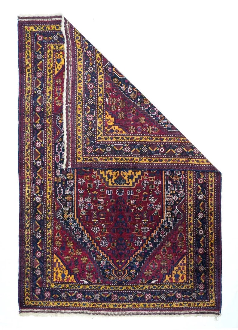 Antique Afshar Persian Rug-5"²3"³ × 7"²7"³ - 3