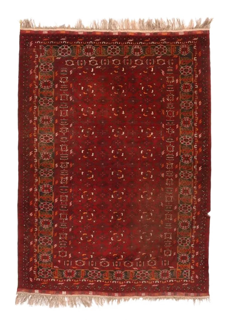 1940s Afghan Balouch Rug-4"²6"³ × 6"²5"³: Semi-Antique Afghan Balouch, Size 4'6" x 6'5", Circa 1940's Condition: Alterations: Original Condition Unaltered Imperfections: Some Imperfections Condition Notes: Good Condition Dimensions: Height: