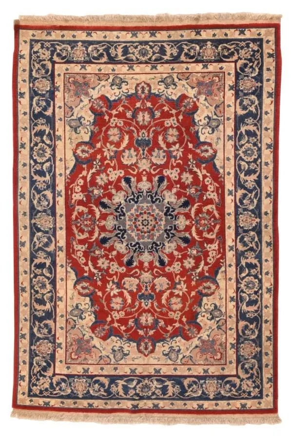 1970s Isfahan Persian Hand Made Rug-4"² × 6"² - 5