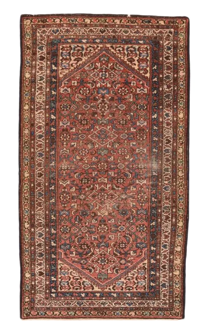 Persian Hammedan Rug-3"²7"³ × 6"²5"³: Semi-Antique Persian Hammedan, Size 3'7" x 6'5", Circa 1950's Condition: Alterations: Original Condition Unaltered Imperfections: Some Imperfections Condition Notes: Good Condition Dimensions: