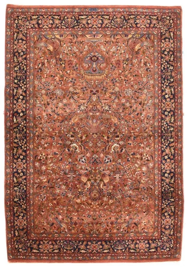 Indian Tabriz Rug 5'0" X 7'4'' - 4