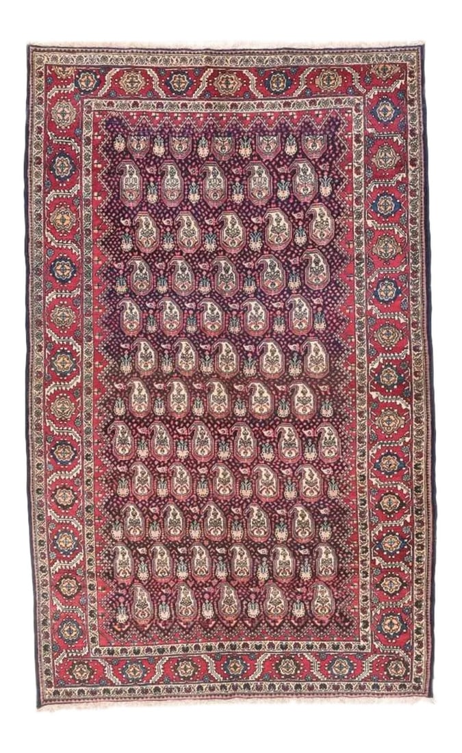 1930s Semi Handmade Mahal Persian Rug- 5"²1"³ × 8"²10"³: Semi Antique Handmade Mahal Persian Rug 5' 1" x 8' 10" Wool Red 1930'S Persian Condition: Alterations: Original Condition Unaltered Imperfections: Some Imperfections Condition Notes: Good Condition