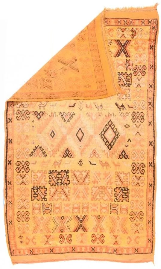 1920s Antique Handmade Marakesh Moroccan Rug- 4"²10"³ × 8"²9"³ - 3