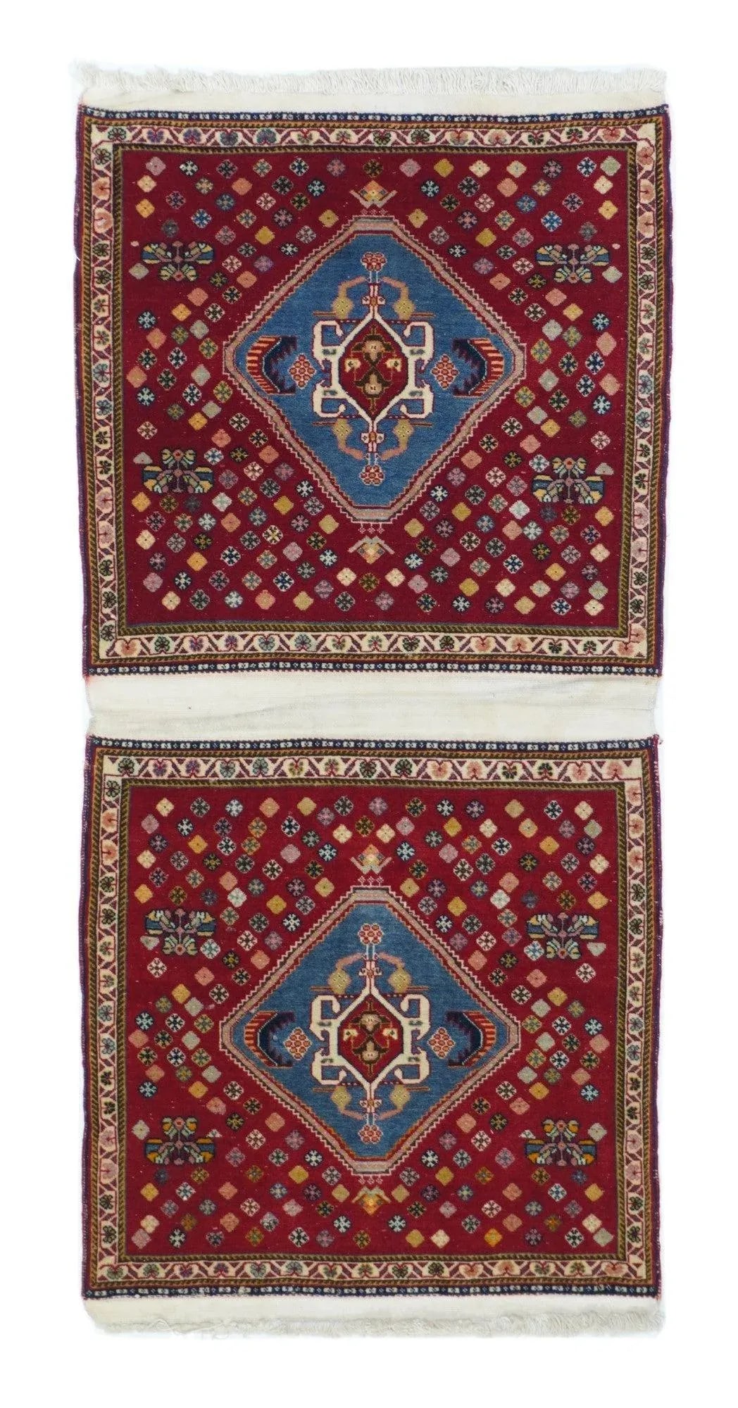 Extremely Fine Pair of Saddle Bag Persian Kashkouli Rug 2'0" X 4'0" - 2