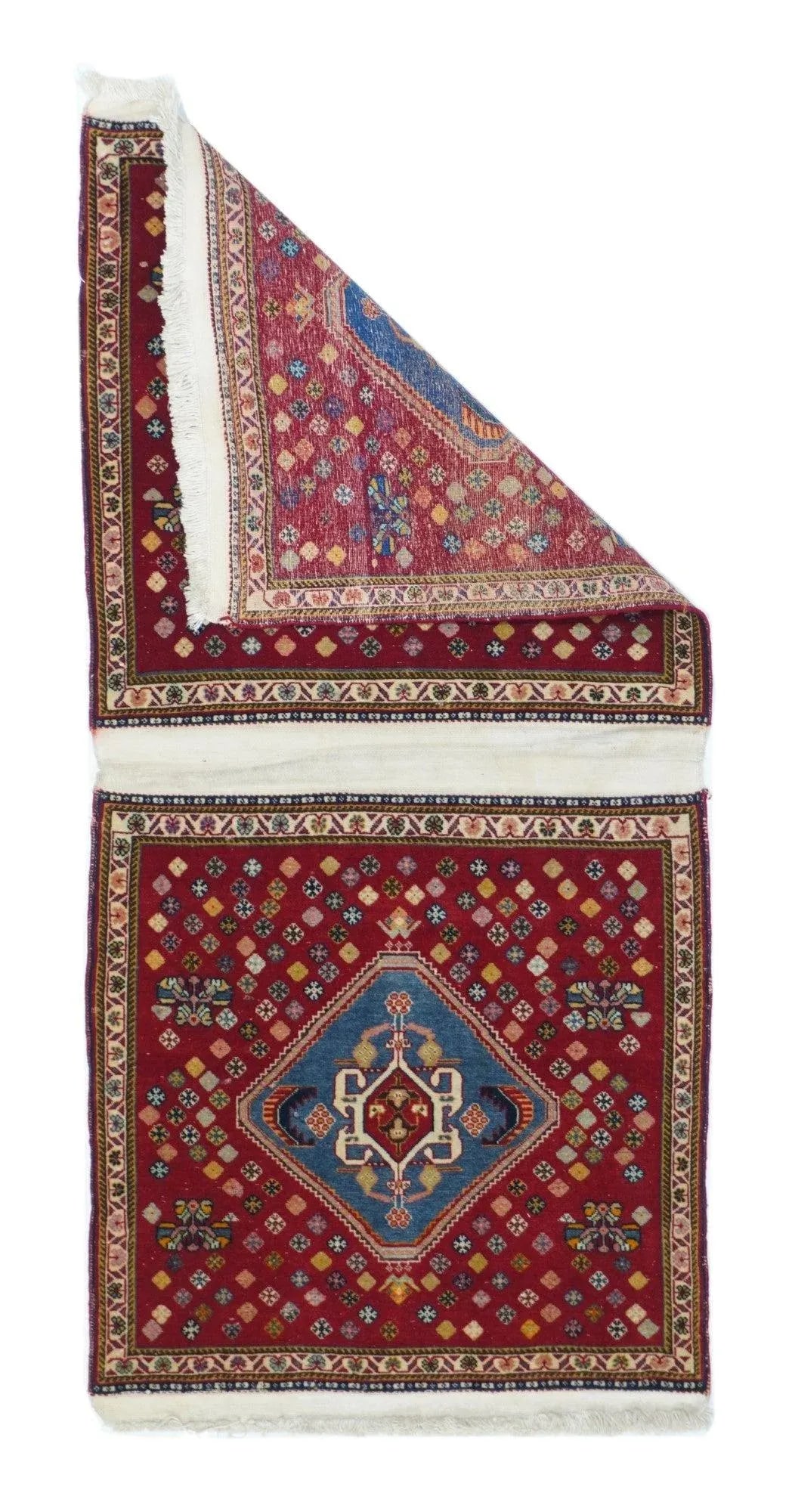 Extremely Fine Pair of Saddle Bag Persian Kashkouli Rug 2'0" X 4'0" - 3