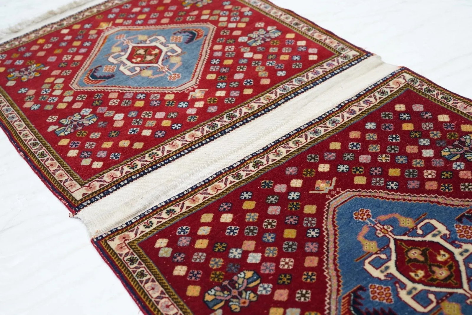 Extremely Fine Pair of Saddle Bag Persian Kashkouli Rug 2'0" X 4'0" - 7
