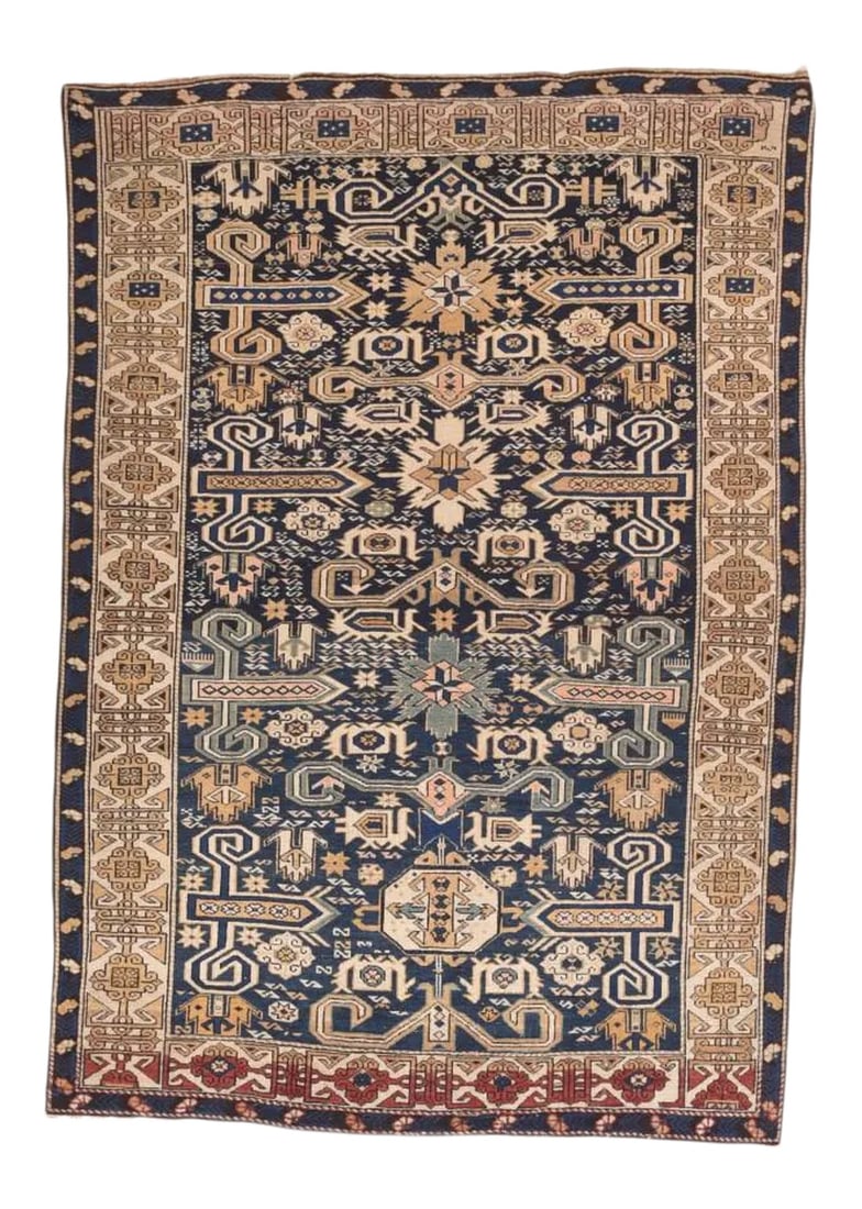 Antique Caucasian Shirvan Rug 3'10'' X 5'5'': Antique Caucasian Shirvan Rug 3'10'' x 5'5''. Condition: Alterations: Original Condition Unaltered Imperfections: Some Imperfections Condition Notes: Good Condition Dimensions: Height: 0.01 in.