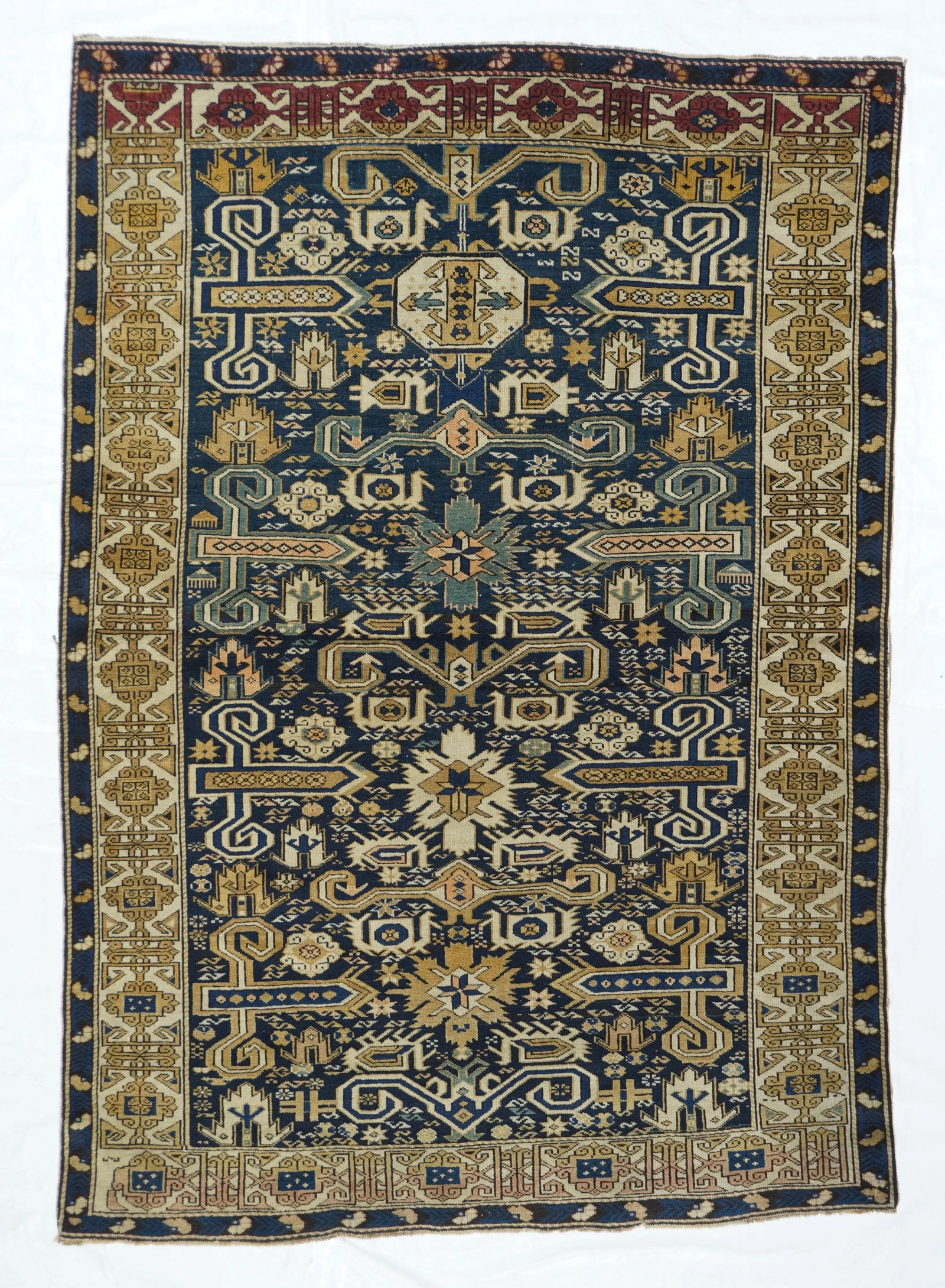 Antique Caucasian Shirvan Rug 3'10'' X 5'5'' - 2