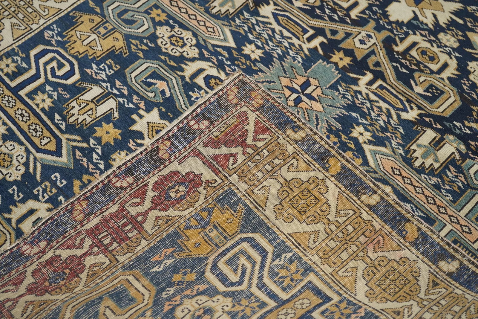 Antique Caucasian Shirvan Rug 3'10'' X 5'5'' - 8