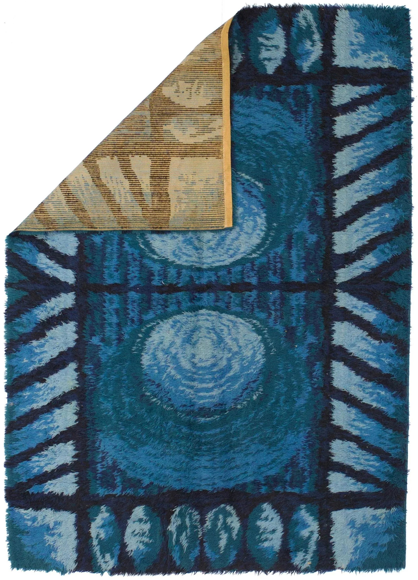 Vintage European Shag Wool Rug 5'6" X 7'9" - 3