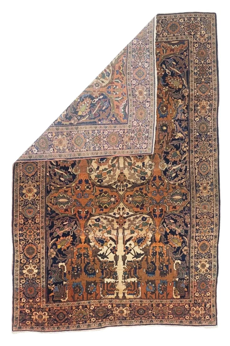 Fine Antique Persian Farahan Sarouk Rug 4'3" X 6'4" - 2