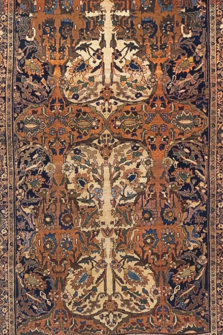 Fine Antique Persian Farahan Sarouk Rug 4'3" X 6'4" - 3