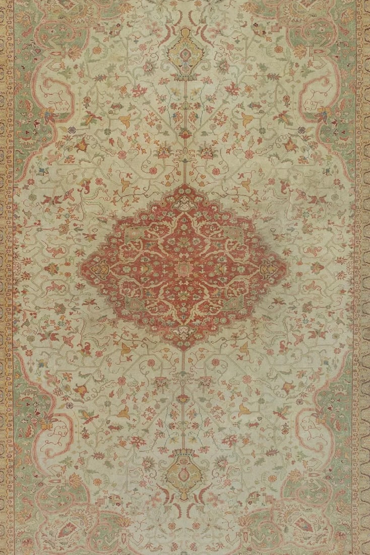 Fine Antique Turkish Borlu Oushak Wool Rug 8'7" X 11'10" - 3