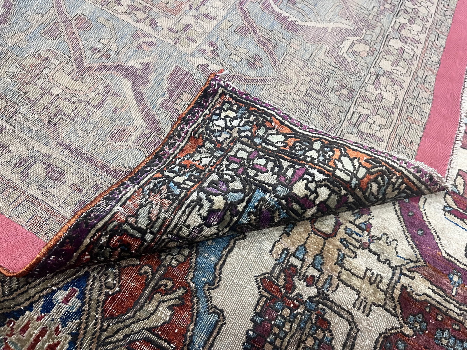 Extremely Fine Antique Persian Silk Mohtasham Kashan Rug 6'5" X 10'0" - 10