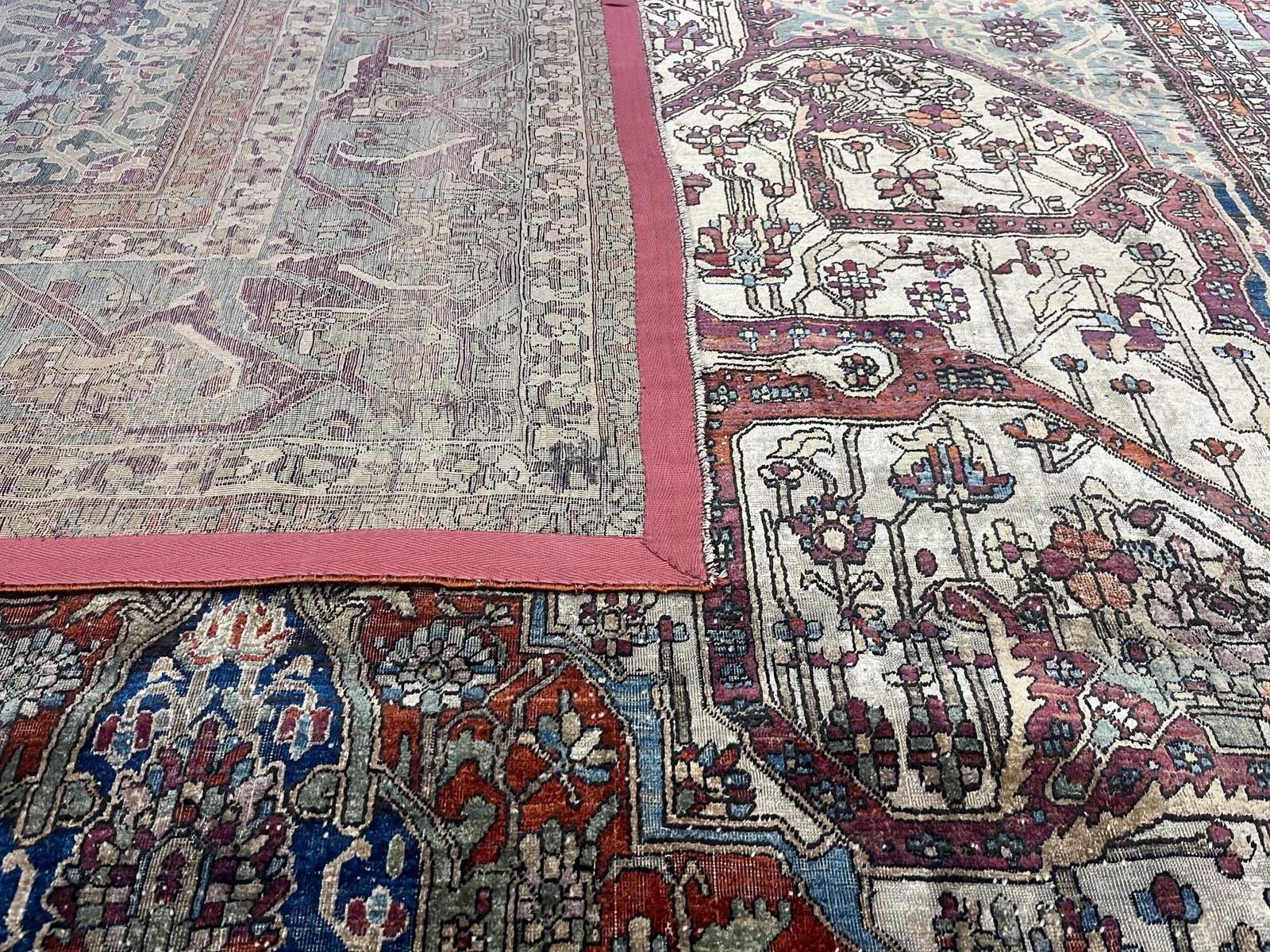 Extremely Fine Antique Persian Silk Mohtasham Kashan Rug 6'5" X 10'0" - 11