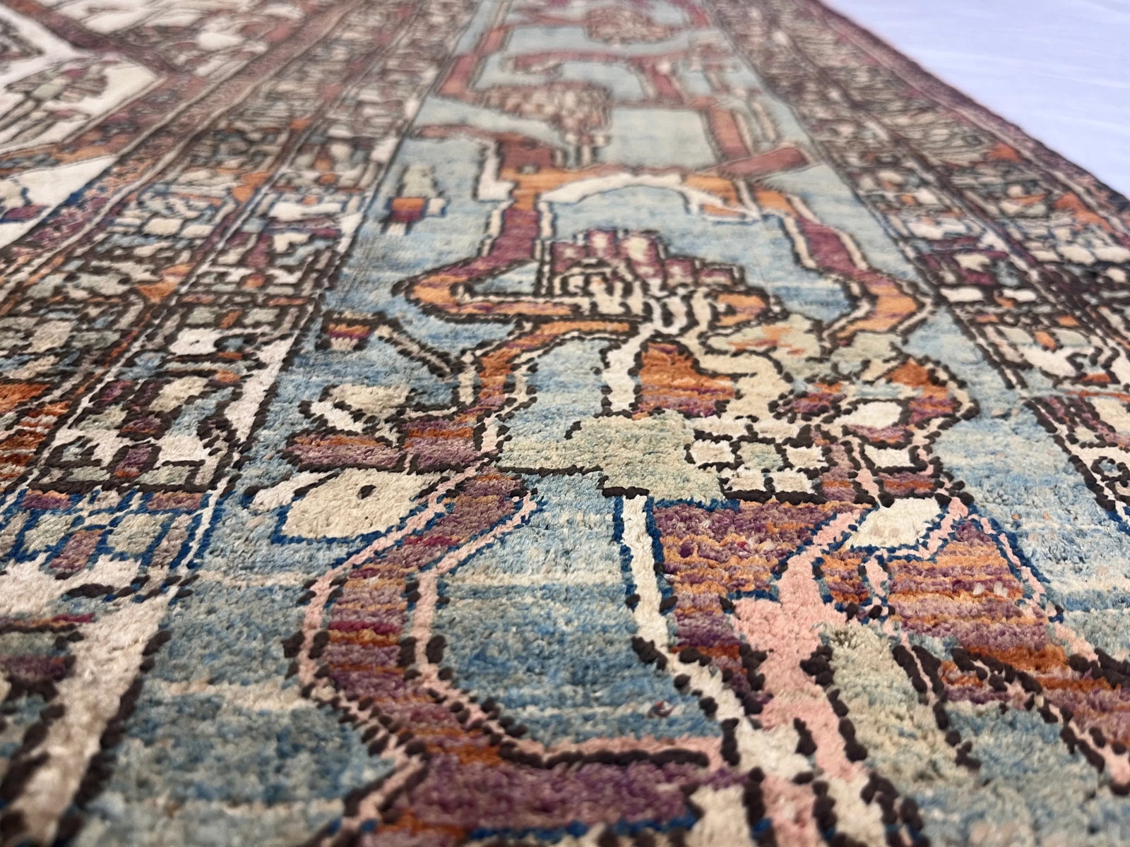 Extremely Fine Antique Persian Silk Mohtasham Kashan Rug 6'5" X 10'0" - 12