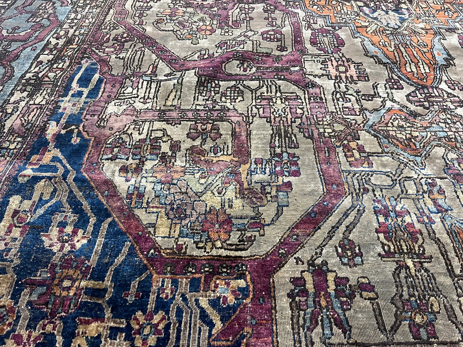 Extremely Fine Antique Persian Silk Mohtasham Kashan Rug 6'5" X 10'0" - 5