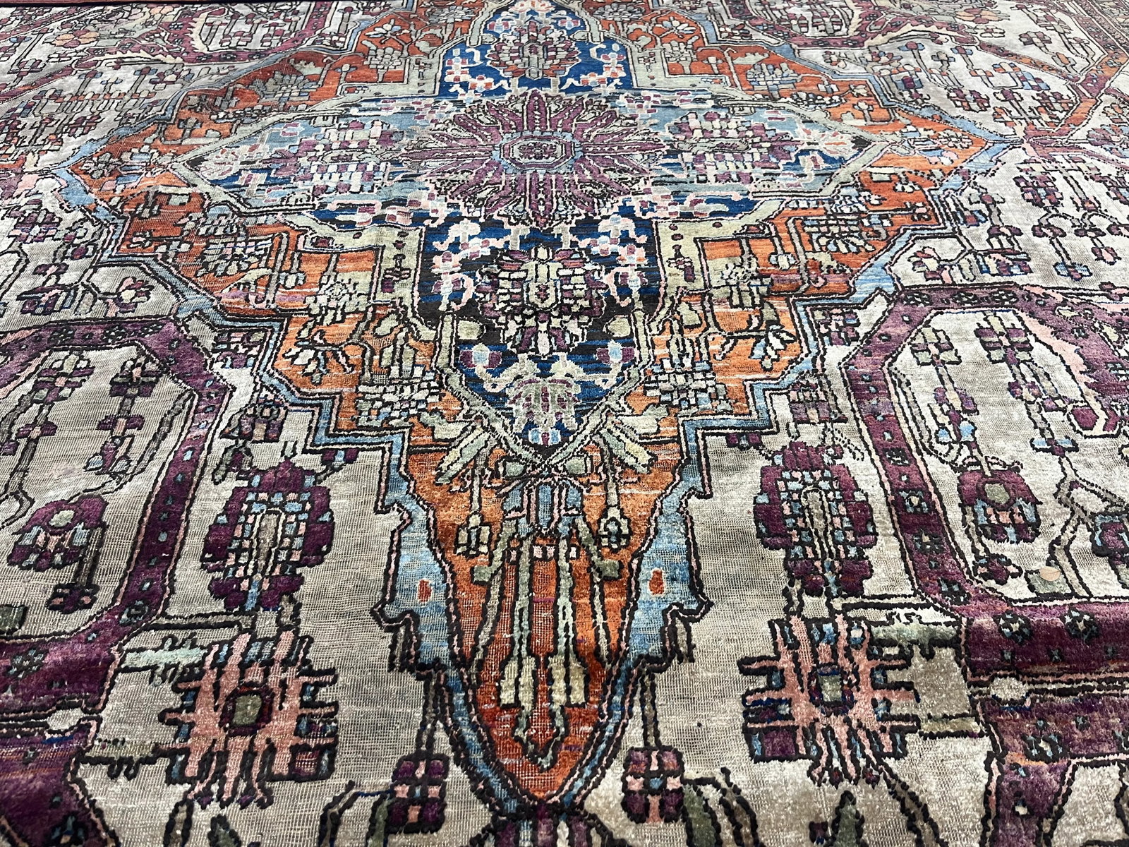 Extremely Fine Antique Persian Silk Mohtasham Kashan Rug 6'5" X 10'0" - 6