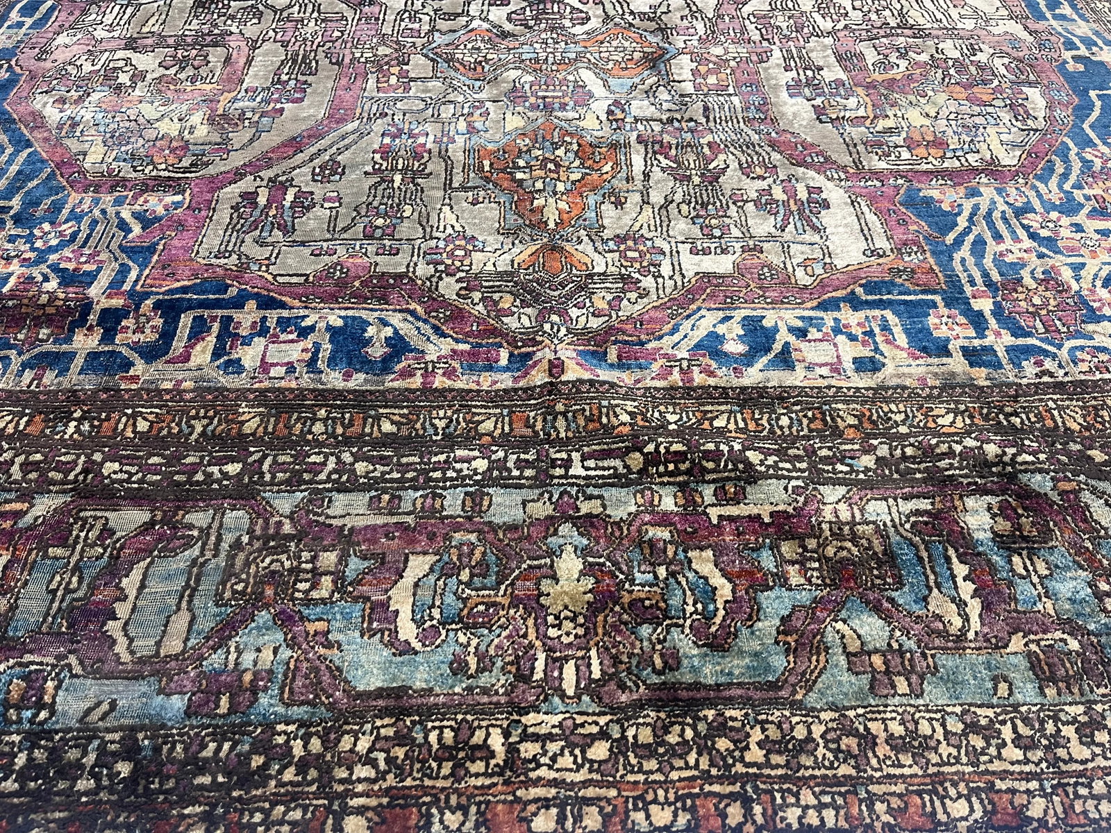 Extremely Fine Antique Persian Silk Mohtasham Kashan Rug 6'5" X 10'0" - 8