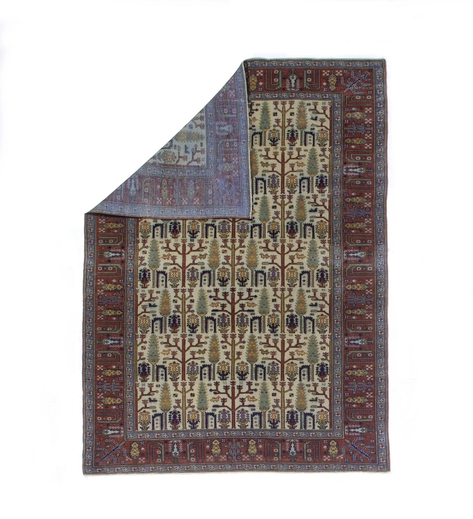 Vintage Turkish Sivas Rug 5'2" X 7'1" - 2