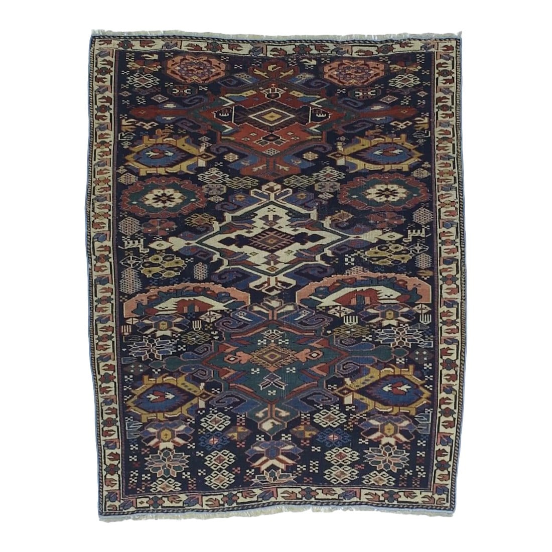 Fine Antique Shirvan Wool Rug 3'6" X 4'3" (1 of 8)