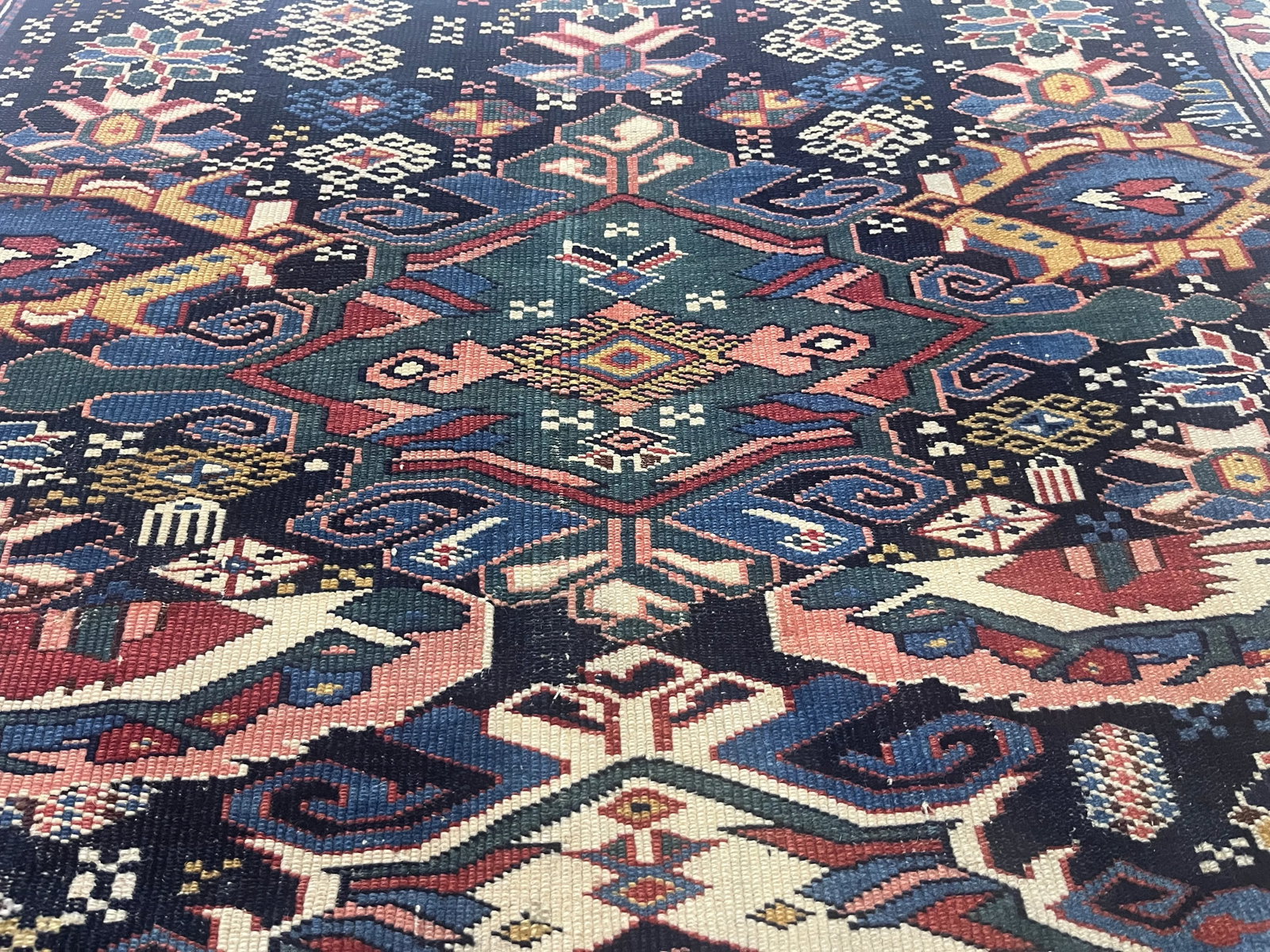 Fine Antique Shirvan Wool Rug 3'6" X 4'3" - 8