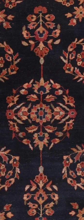 Antique Persian Navy Mohajeran Sarouk Rug - 4
